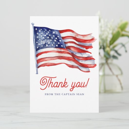 7月モダン軍引退の米国国旗4日 サンキューカード (スタンド正面)