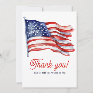 7月モダン軍引退の米国国旗4日 サンキューカード