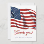 7月モダン軍引退の米国国旗4日 サンキューカード (正面)