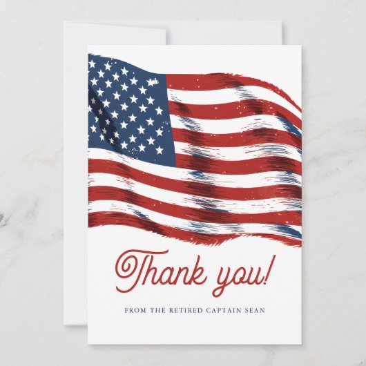 7月モダン軍引退の米国国旗4日 サンキューカード (正面)