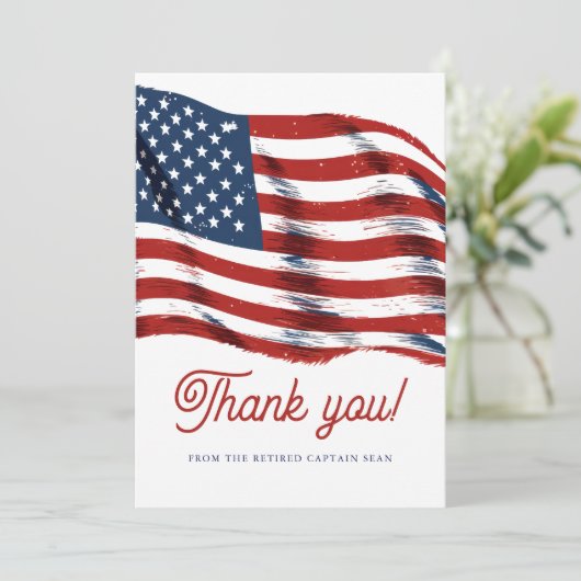 7月モダン軍引退の米国国旗4日 サンキューカード (スタンド正面)
