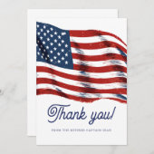 7月モダン軍引退の米国国旗4日 サンキューカード (正面/裏面)