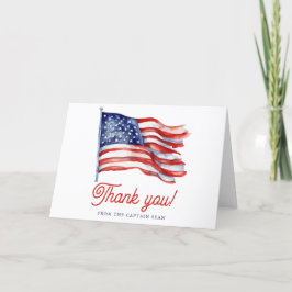 7月モダン軍引退の米国国旗4日 サンキューカード