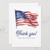 7月モダン軍引退の米国国旗4日 サンキューカード (正面/裏面)