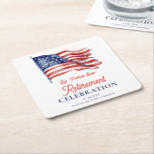 7月モダン軍引退の米国国旗4日 スクエアペーパーコースター (アングル)