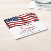 7月モダン軍引退の米国国旗4日 スクエアペーパーコースター (アングル)
