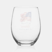 7月モダン軍引退の米国国旗4日 ステムなしワイングラス (裏面)