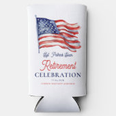 7月モダン軍引退の米国国旗4日 スリム缶クーラー (正面)