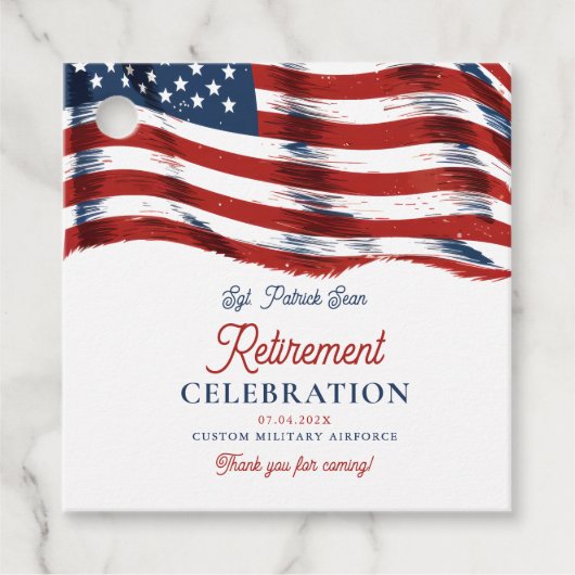 7月モダン軍引退の米国国旗4日 フェイバータグ (正面)