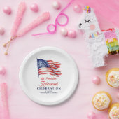 7月モダン軍引退の米国国旗4日 ペーパープレート (パーティー)