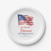 7月モダン軍引退の米国国旗4日 ペーパープレート (正面)
