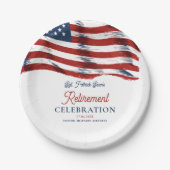 7月モダン軍引退の米国国旗4日 ペーパープレート (正面)