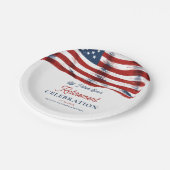 7月モダン軍引退の米国国旗4日 ペーパープレート (アングル)