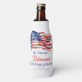 7月モダン軍引退の米国国旗4日 ボトルクーラー (ボトル正面)