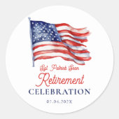 7月モダン軍引退の米国国旗4日 ラウンドシール (正面)