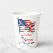 7月モダン軍引退の米国国旗4日 紙コップ (裏面)