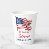 7月モダン軍引退の米国国旗4日 紙コップ (正面)