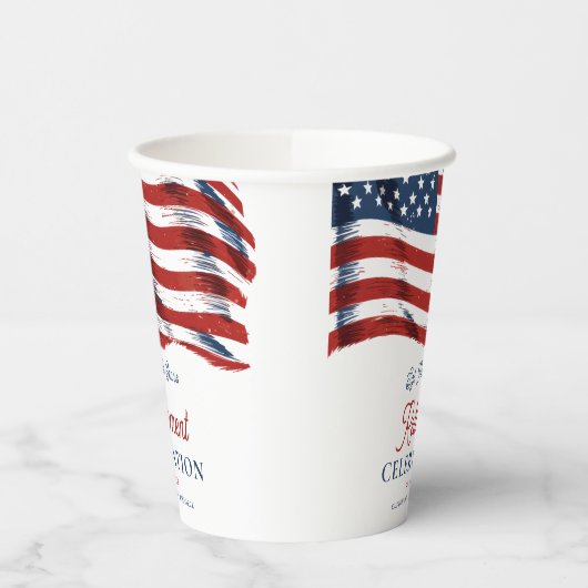 7月モダン軍引退の米国国旗4日 紙コップ (左)