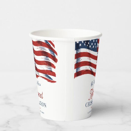7月モダン軍引退の米国国旗4日 紙コップ (右)