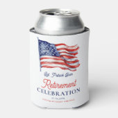 7月モダン軍引退の米国国旗4日 缶クーラー (缶正面)