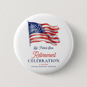 7月モダン軍引退の米国国旗4日 缶バッジ (正面)