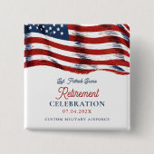 7月モダン軍引退の米国国旗4日 缶バッジ (正面)