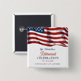 7月モダン軍引退の米国国旗4日 缶バッジ