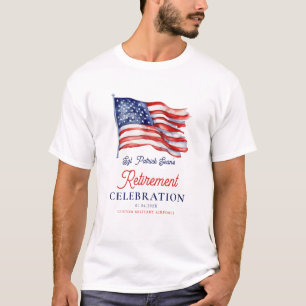 7月モダン軍引退の米国国旗4日 Tシャツ