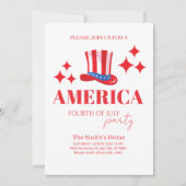 7月モダン4日お祝い花火 招待状 (正面)