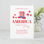 7月モダン4日お祝い花火 招待状 (スタンド正面)