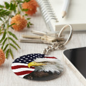 7月モダン4日アメリカ国旗American Eagle Patriot キーホルダー (側面)