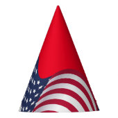 7月モダン4日アメリカ愛国国旗 パーティーハット (正面)