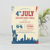 7月モダン4日バックヤードBBQの自由 招待状 (スタンド正面)