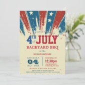 7月モダン4日バックヤードBBQ I USA国旗 招待状 (スタンド正面)