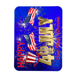 7月モダン4日米国国旗 マグネット