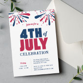 7月モダン4日赤白青お祝い 招待状