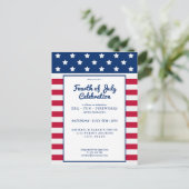 7月モダン4日(金)赤白・青 インビテーションポストカード (スタンド正面)