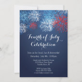 7月モダン4日Fireworks Barbecue招待状 招待状 (正面)