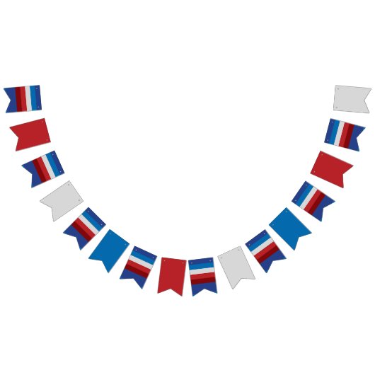 7月ユニーク4日レトロ数々の色ストライプの バンティングフラッグ (全)