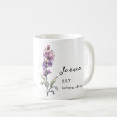 7月ラークスパー誕生花月名ギフト コーヒーマグカップ (正面右)
