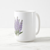 7月ラークスパー開花-パーソナライズされた誕生日ギフト コーヒーマグカップ (正面右)