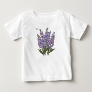 7月ラークスパー開花-パーソナライズされた誕生日ギフト ベビーTシャツ
