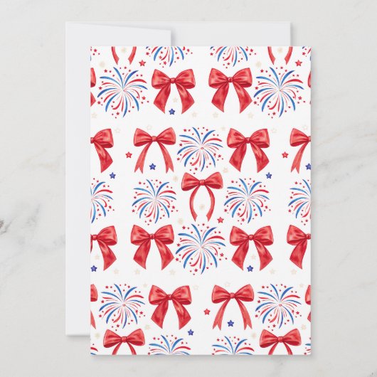 7月レッドホワイトと2人の女の子2nd誕生日パーティー 招待状 (裏面)