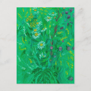 7月ワイルドフラワーサマーフラワーズ絵画フローラ ポストカード