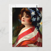 7月ヴィンテージ愛国芸術の第4章旗 ポストカード (正面/裏面)