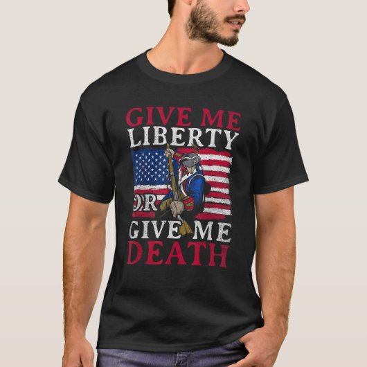 7月与え4日のイーグルME与え Liberty Or Me Death 4 Tシャツ (正面)
