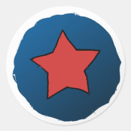 7月動揺して4日の赤星付きブルーサークル ラウンドシール