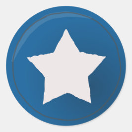 7月動揺して4日の青の白い星 ラウンドシール