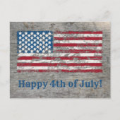 7月動揺して4日アメリカ国旗Happy 4 ポストカード (正面)