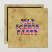 7月動揺して4日インディペンデンスデイパーティー招待状 招待状 (正面/裏面)